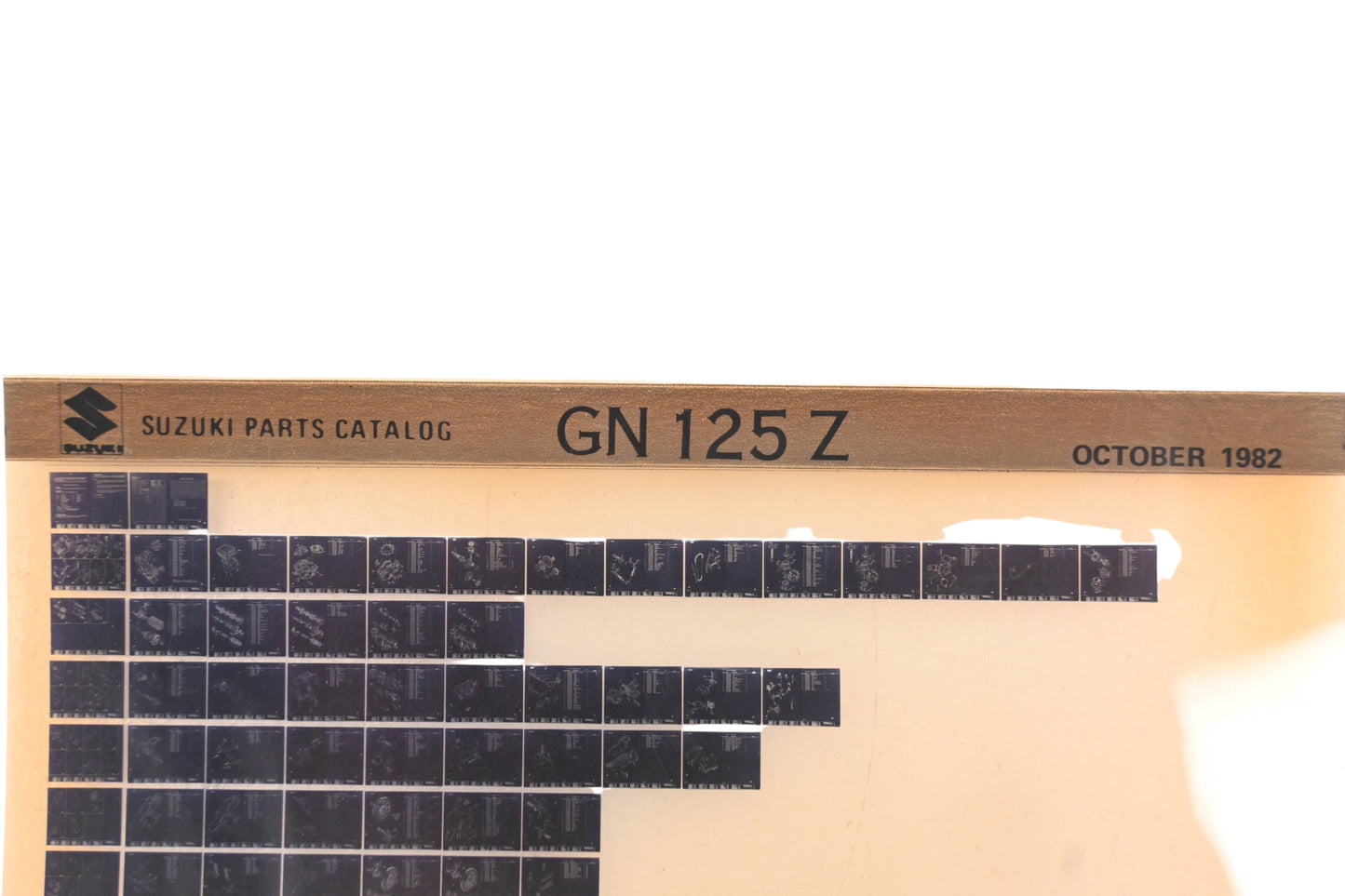 OEM Suzuki GN125Z GN125Z Parts Catalog Microfiche Rev:10/1982
