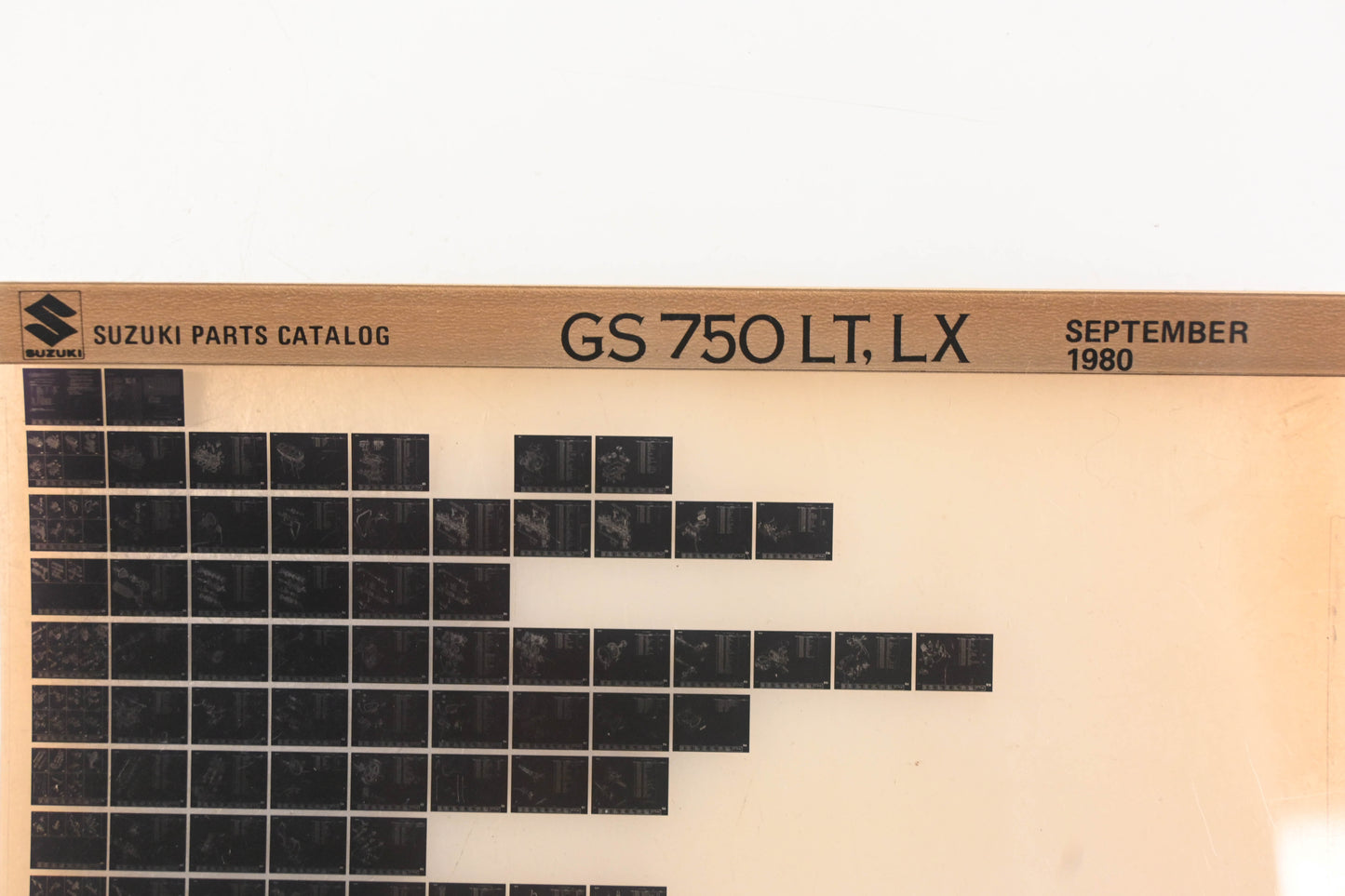 OEM Suzuki GS750LTLX GS750 LT,LX Parts Catalog Microfiche Rev:9/1980
