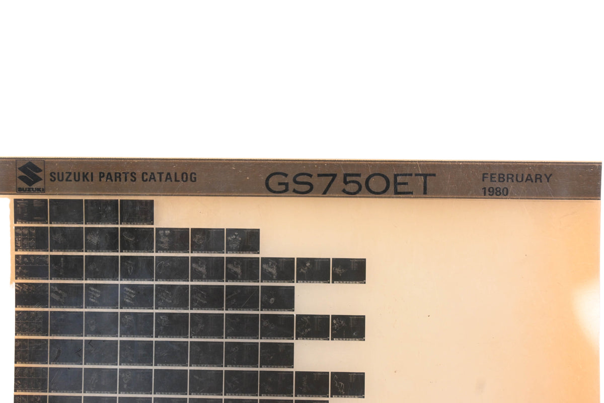 OEM Suzuki GS750ET GS750ET Parts Catalog Microfiche Rev:2/1980