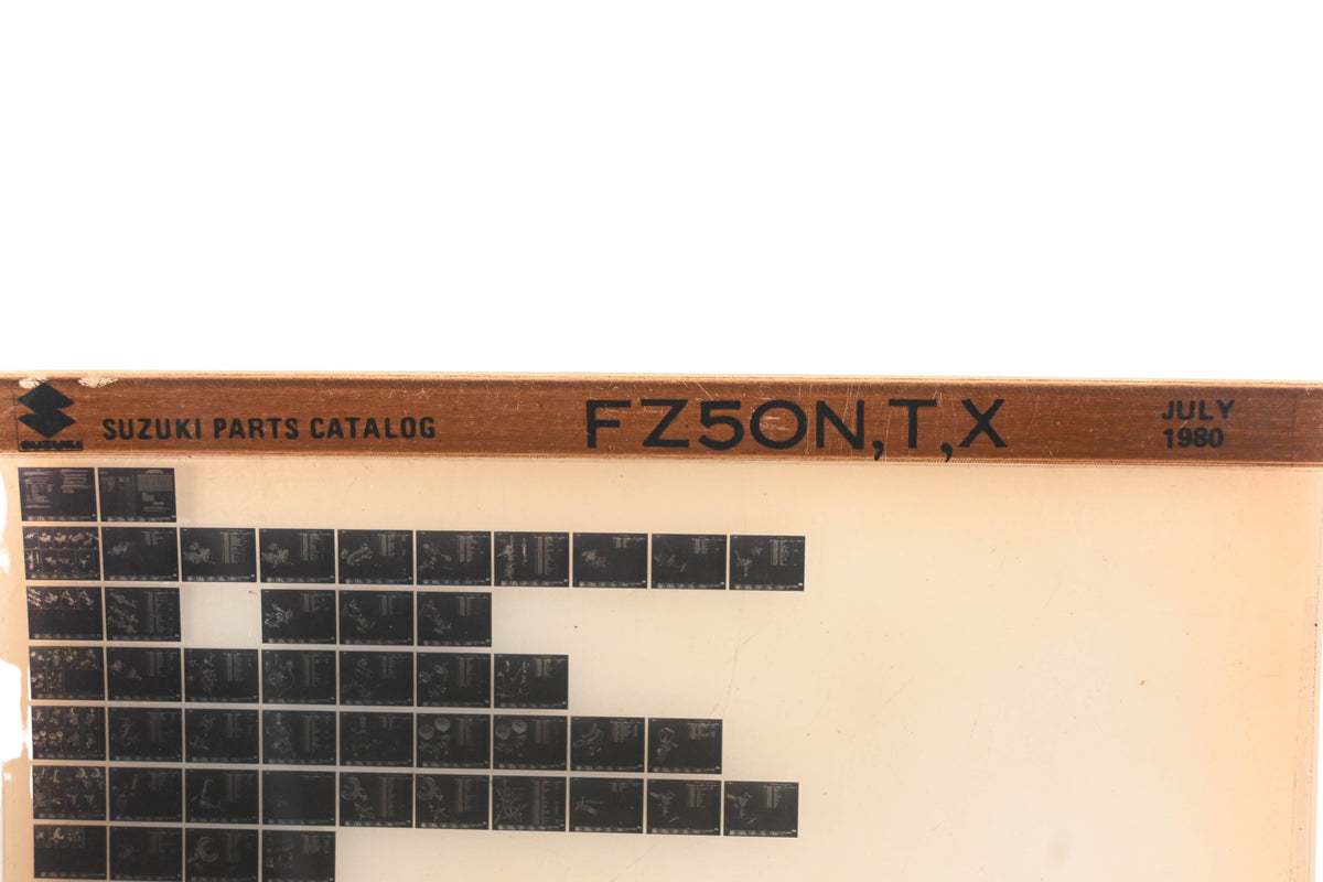 OEM Suzuki FZ50NTX FZ50 N,T,X Parts Catalog Microfiche Rev:7/1980