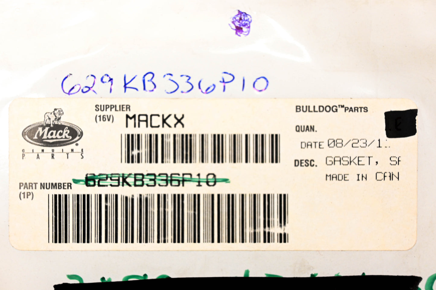 Mack 629KB336P10 Gasket NOS
