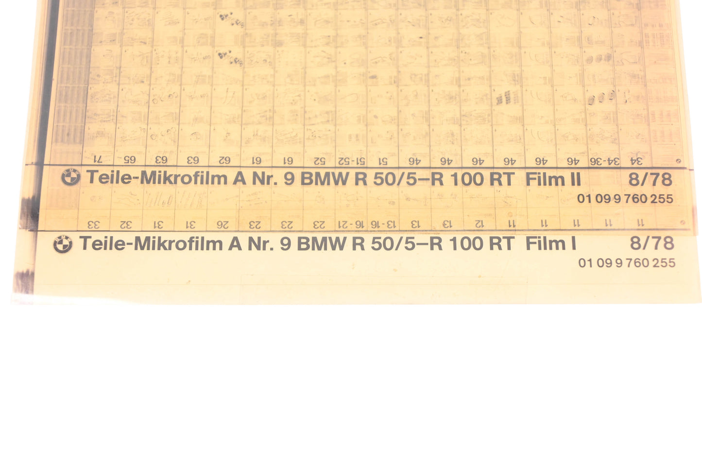 OEM BMW 01099760255 R 50-5-R 100 RS Microfiches Rev:8/1978