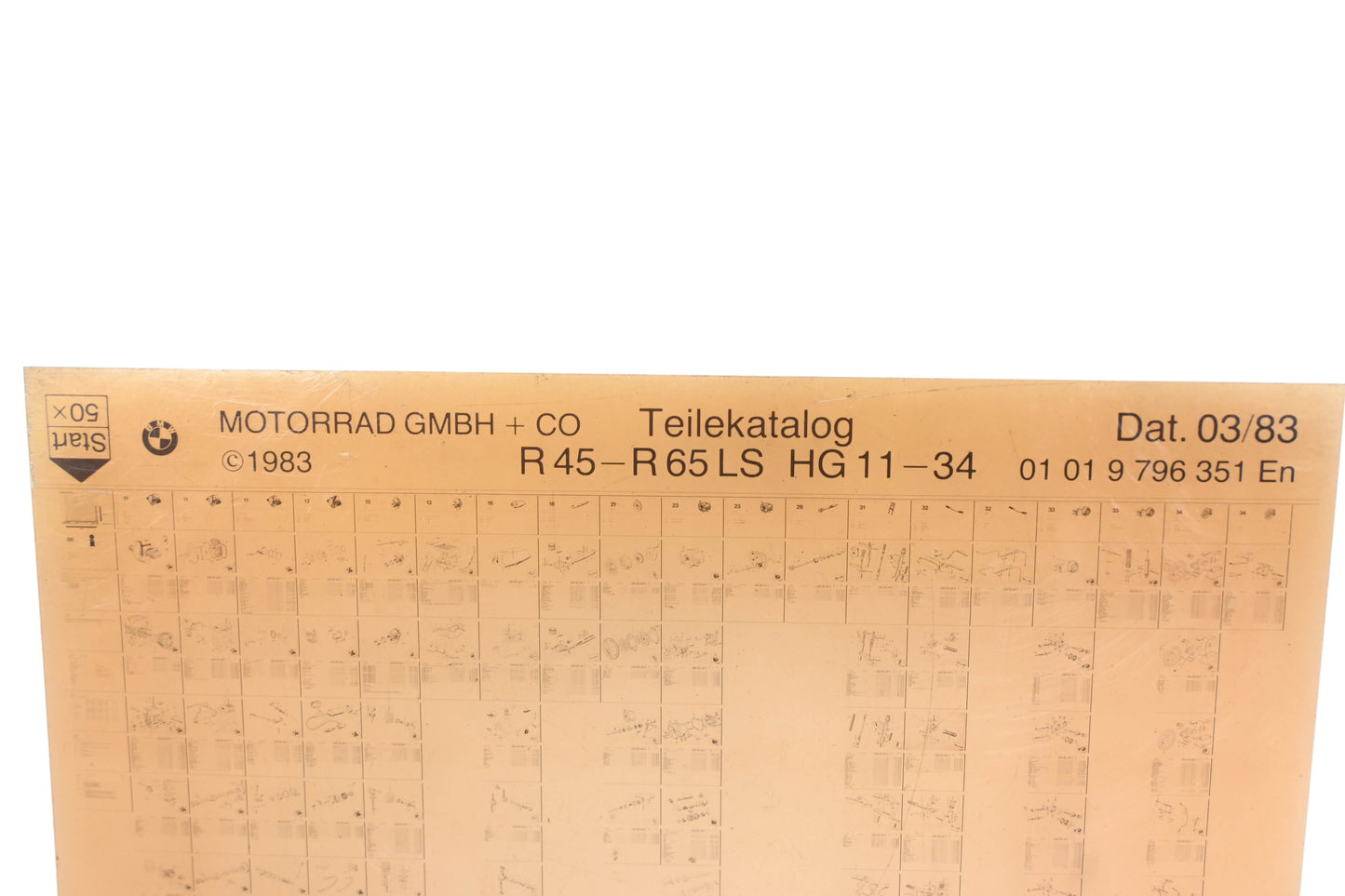 OEM BMW 01019796351 R 45-R 65 LS HG 11-34 Microfiche Rev:3/1983