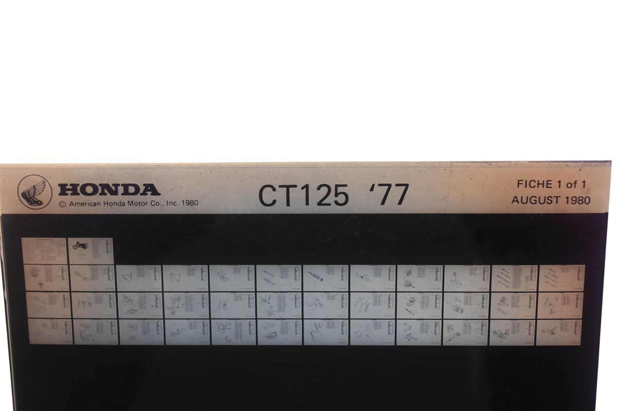 OEM Honda WE049-78 CT125 1977 Parts Catalog Microfiche Rev:8/1980