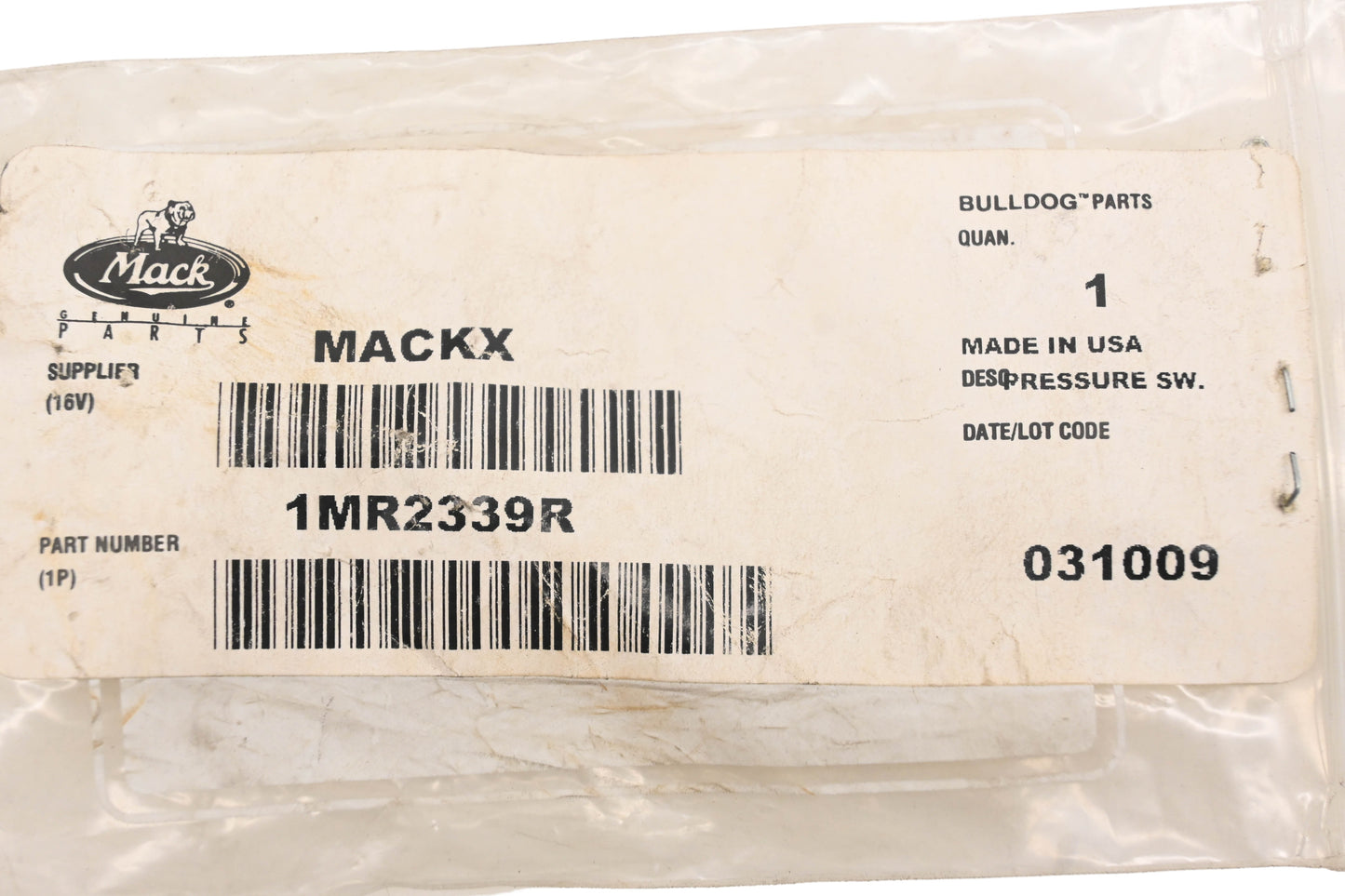Mack 1MR2339R Pressure Switch NOS