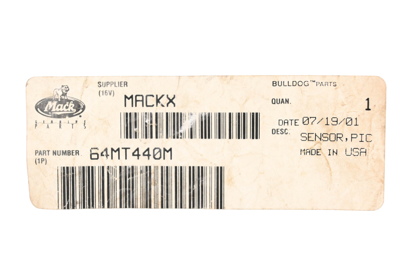 Mack 64MT440M Speed Sensor NOS