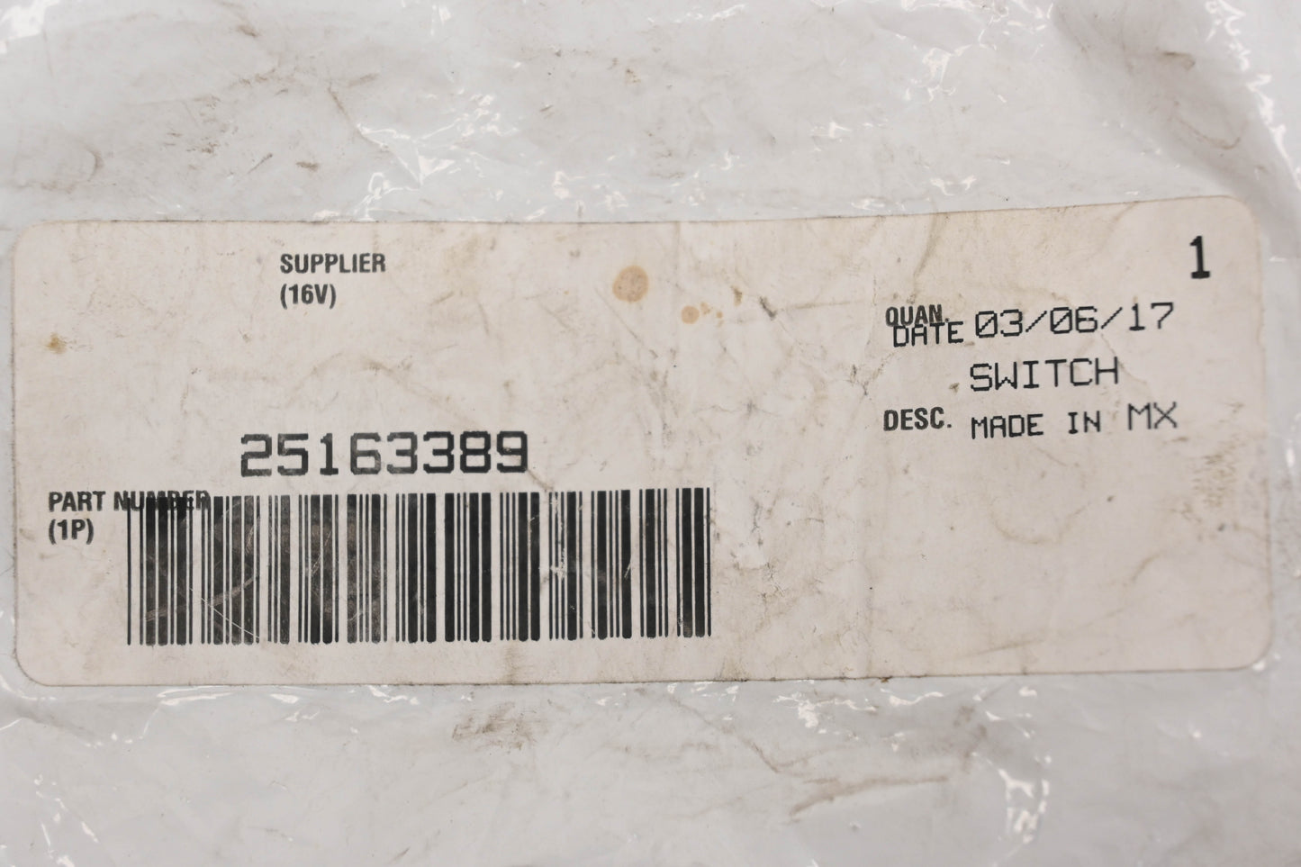 Mack 25163389 Toggle Switch Kit NOS