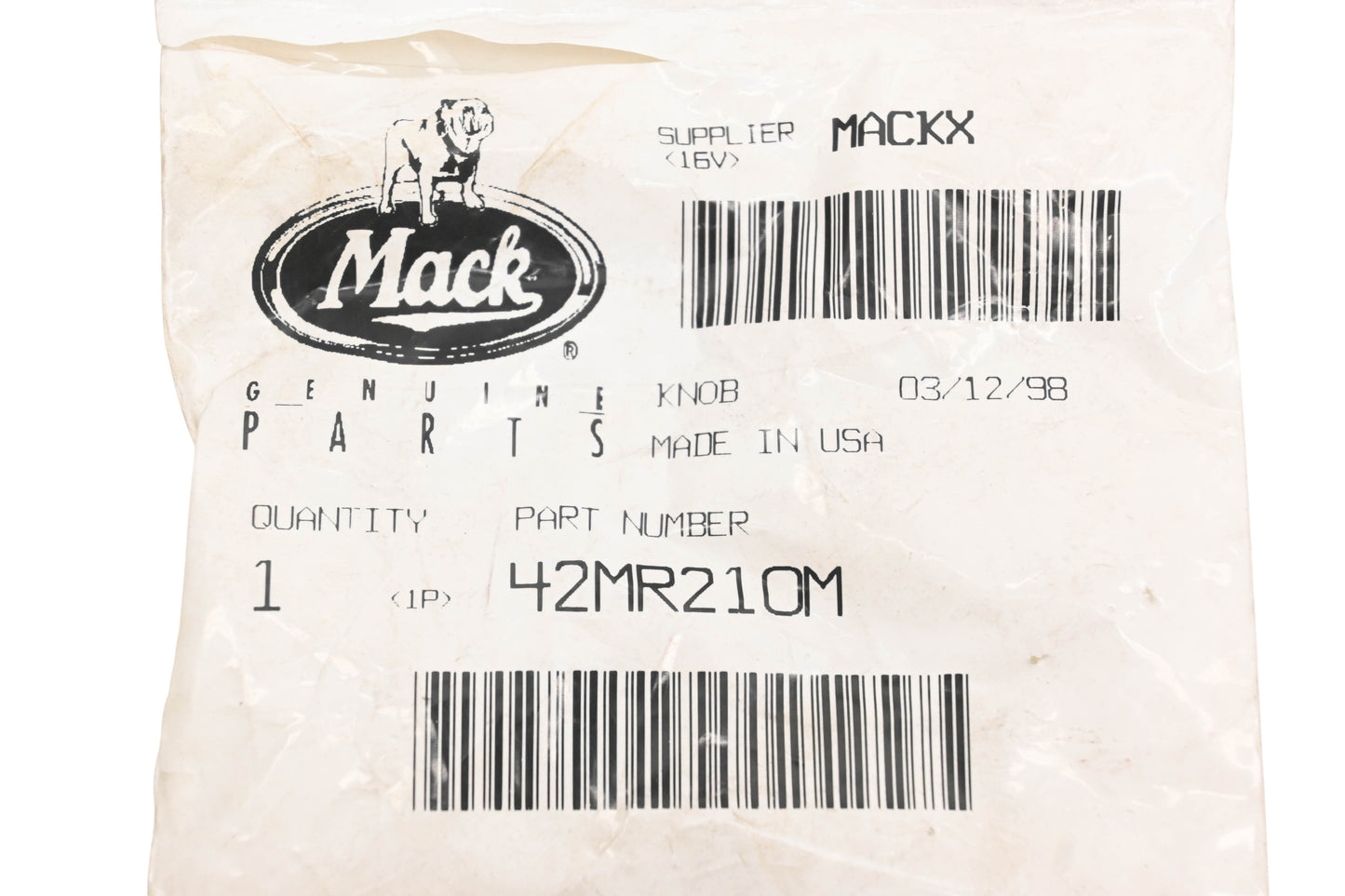 Mack 42MR210M Knob NOS