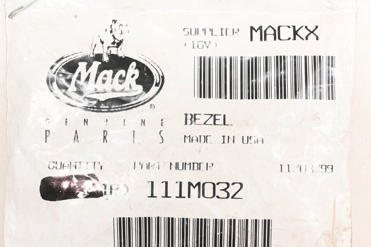 Mack 111MO32, 25155025 Bezel NOS