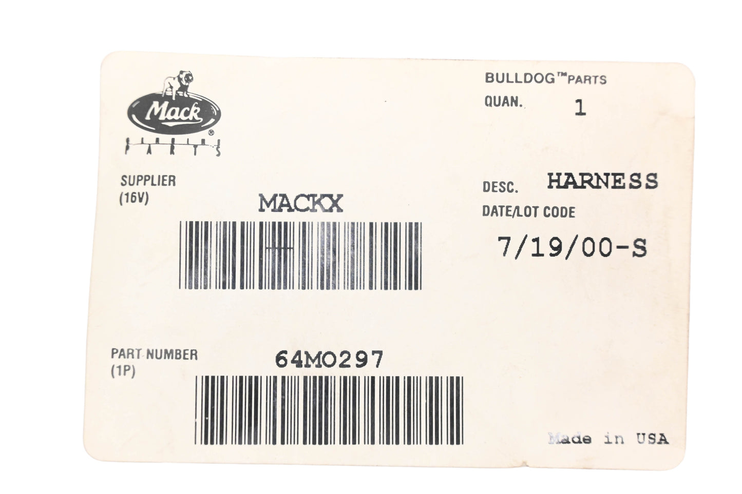 Mack 64MO297 Harness NOS