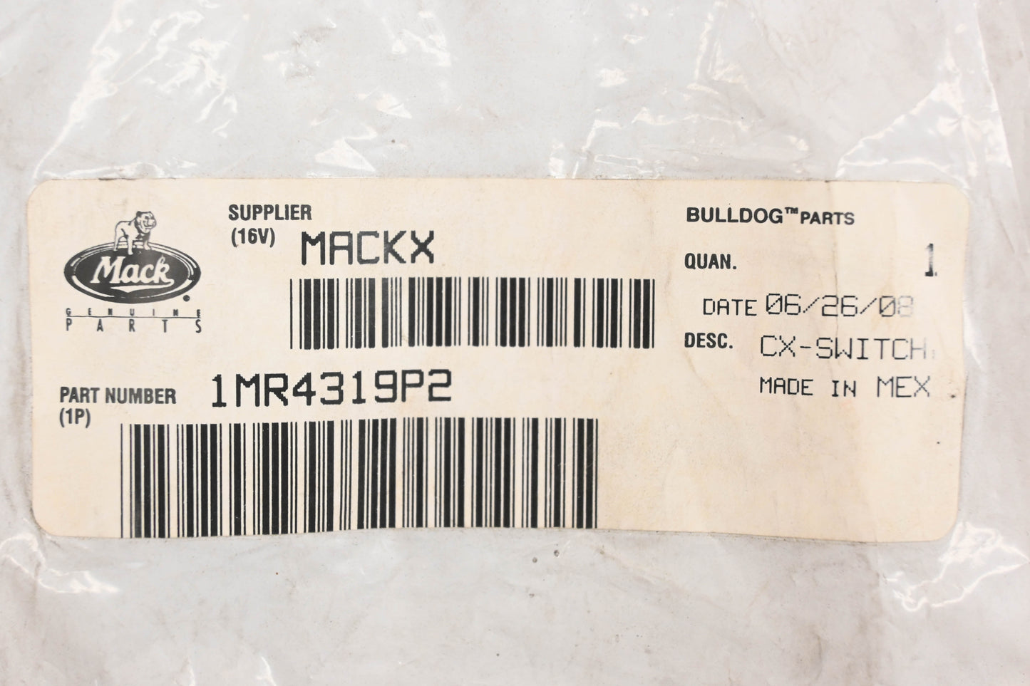 Mack 1MR4319P2, 25165161 Mirror Control Switch NOS