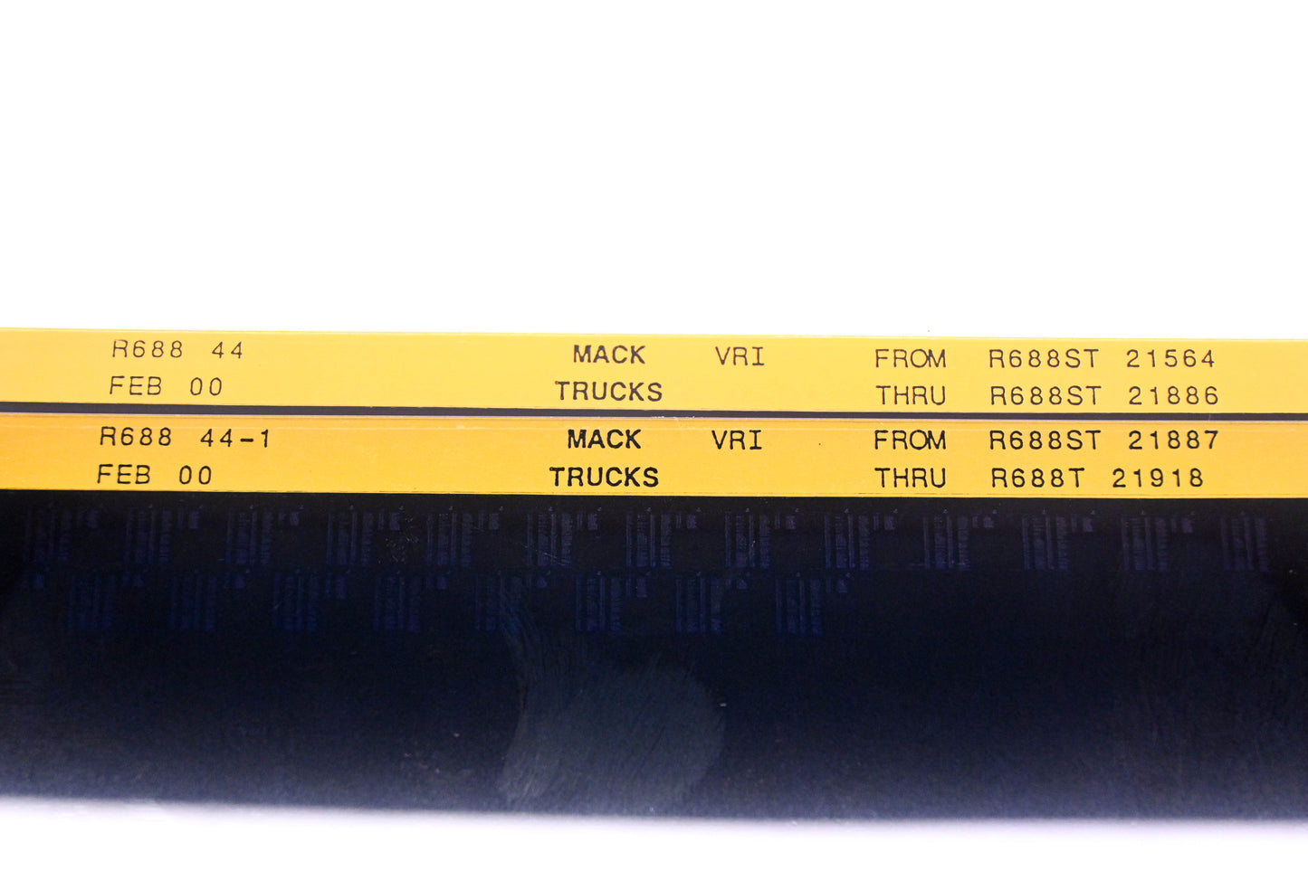 Mack R688 44, R688 44-1 R688ST21564 - R688T21918 VRI Microfiche Lot of 2 NOS