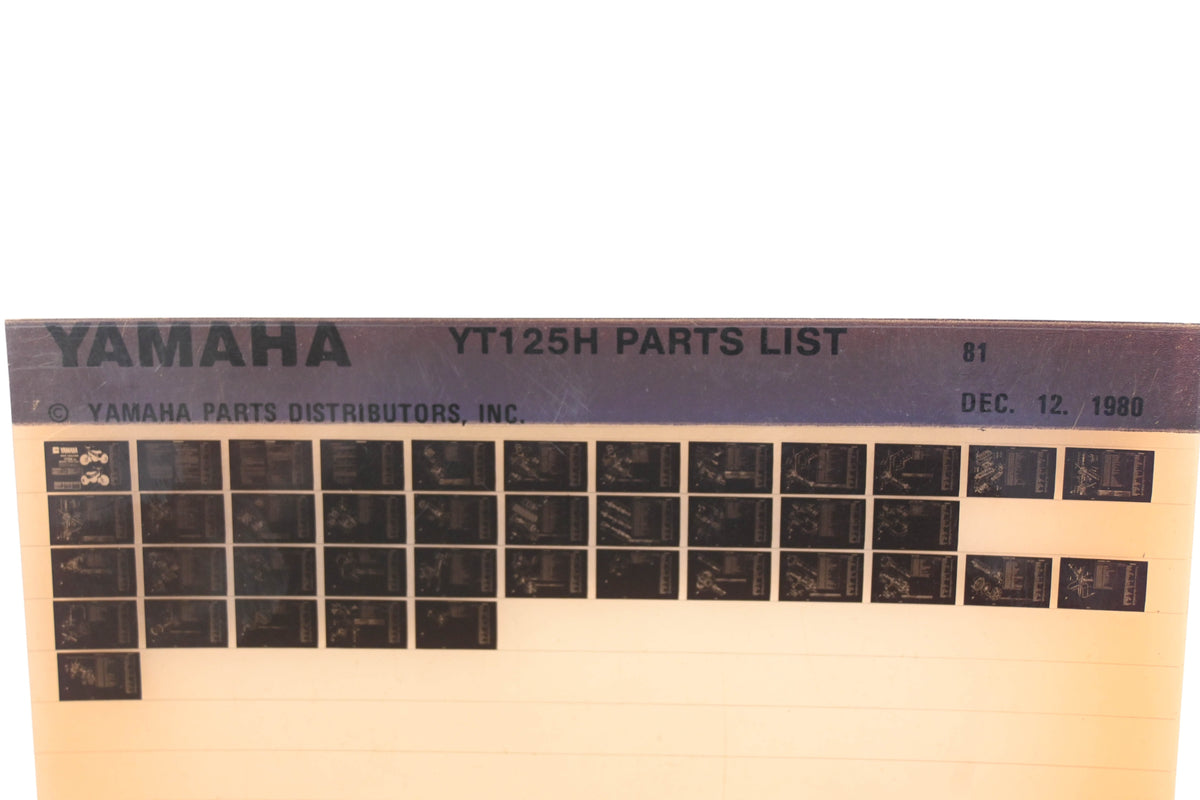 OEM Yamaha WE049-122 1981 YT125H Parts List Microfiche Rev:12/12/1980