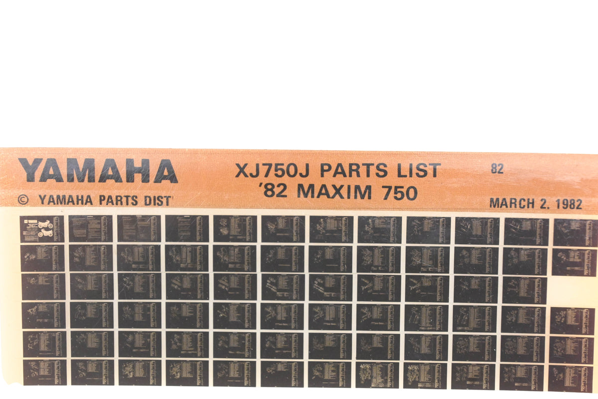 OEM Yamaha WE049-129 1982 XJ750J Maxim 750 Parts List Microfiche Rev:3/2/1982