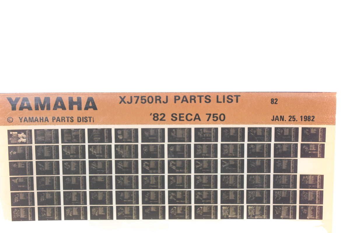 OEM Yamaha WE049-131 1982 XJ750RJ SECA 750 Parts List Microfiche Rev:1/25/1982