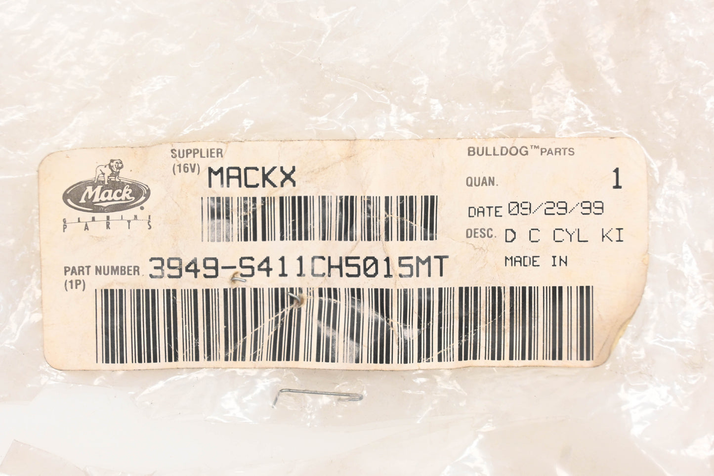 Mack 3949-S411CH5015MT Door Lock Kit NOS