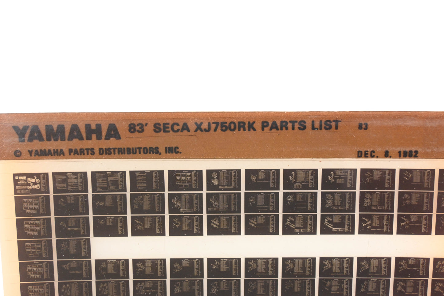 OEM Yamaha WE049-135 1983 SECA XJ750RK Parts List Microfiche Rev:12/8/1982