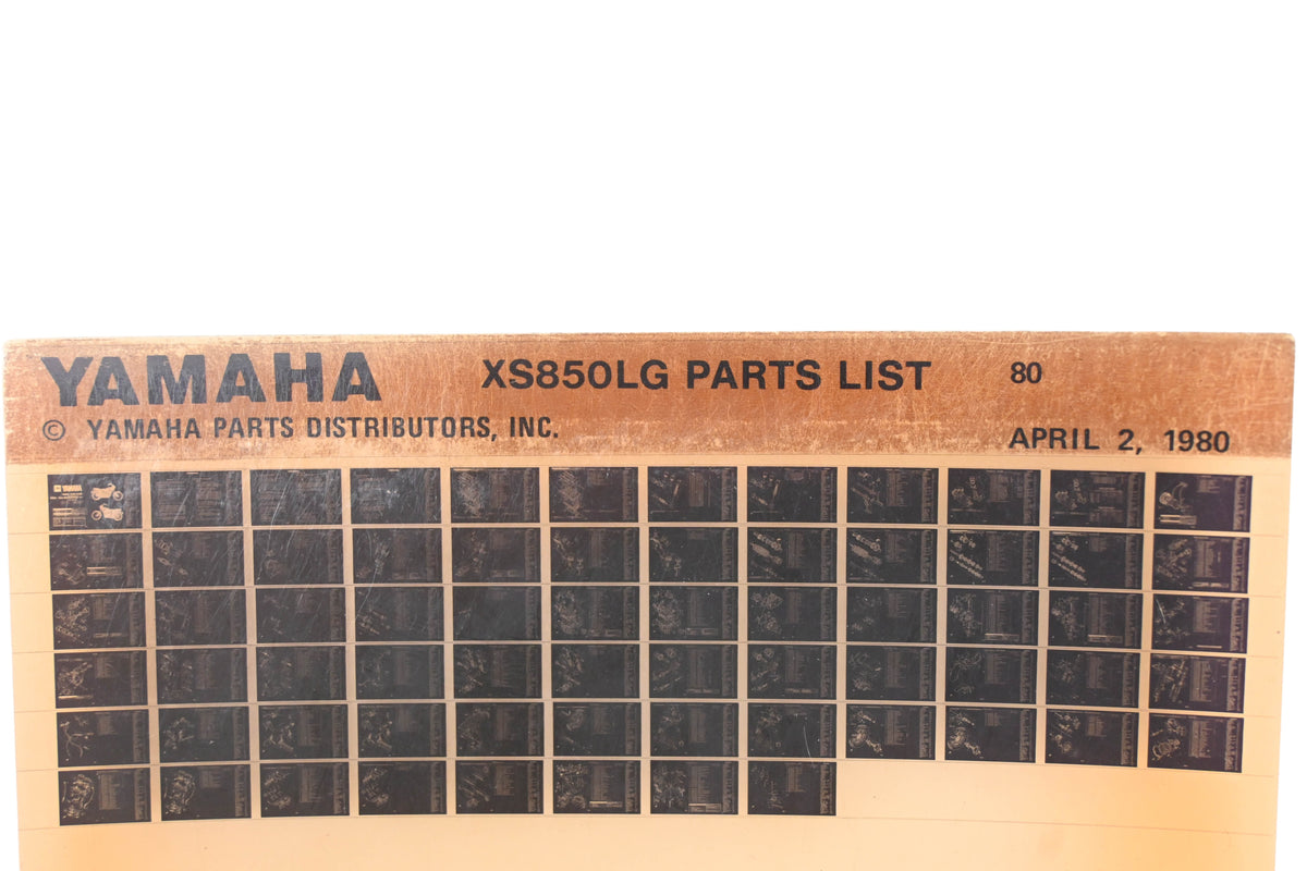 OEM Yamaha WE049-144 1980 XS850LG parts List Microfiche Rev:4/2/1980