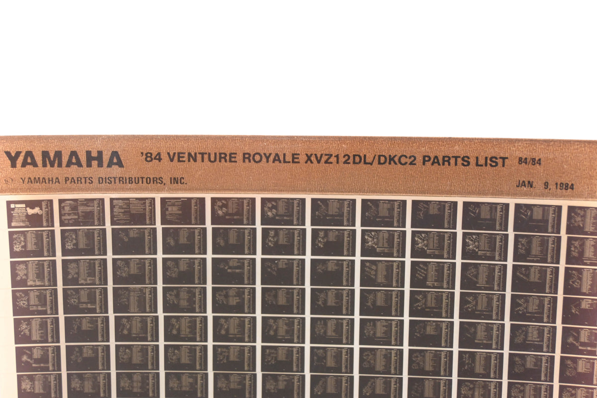 OEM Yamaha WE049-153 1984 Venture Royale XVZ12DL/DKC2 Parts List Microfiche Rev:1/9/1984