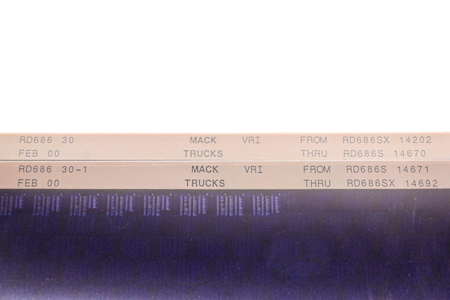 Mack RD686 30, RD686 30-1 RD686SX14202 - RD686SX14692 VRI Microfiche Lot of 2 NOS