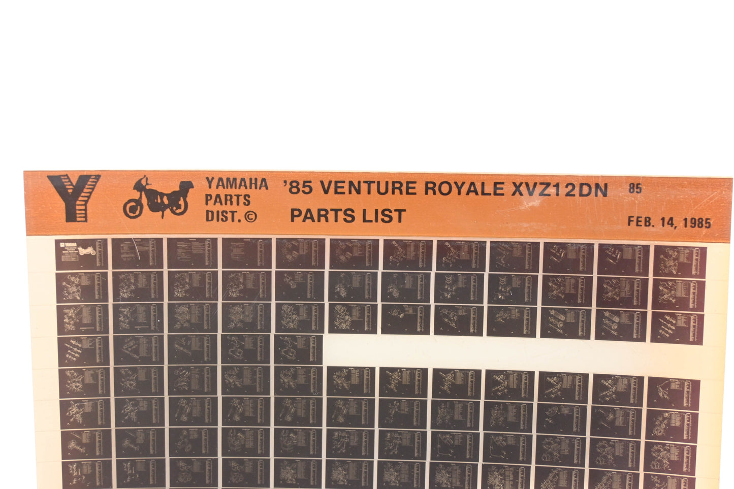 OEM Yamaha WE049-159 1985 Venture Royale XVZ12DN Parts List Microfiche Rev:2/14/1985