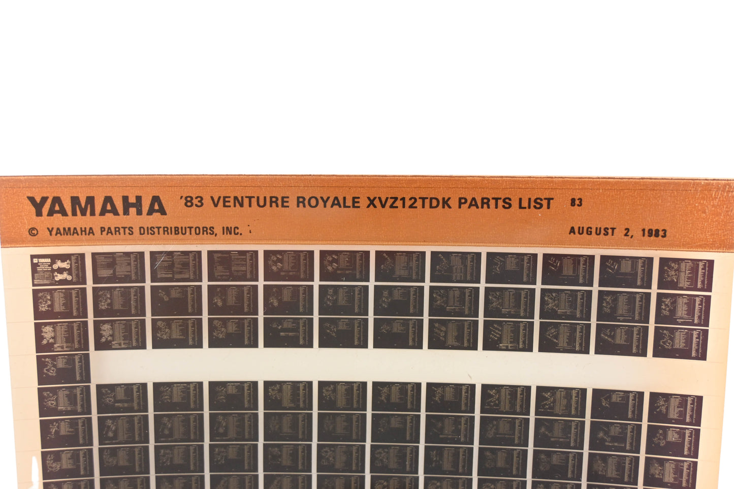 OEM Yamaha WE049-160 1983 Venture Royale XVZ12TDK Parts List Microfiche Rev:8/2/1983