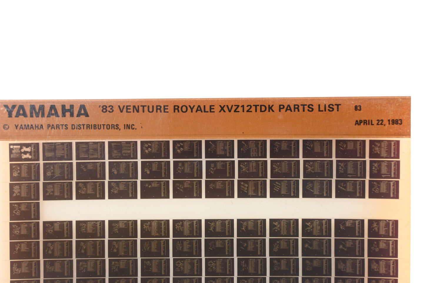 OEM Yamaha WE050-94 1983 Venture Royale XVZ12TDK Parts List Microfiche Rev:4/22/1983