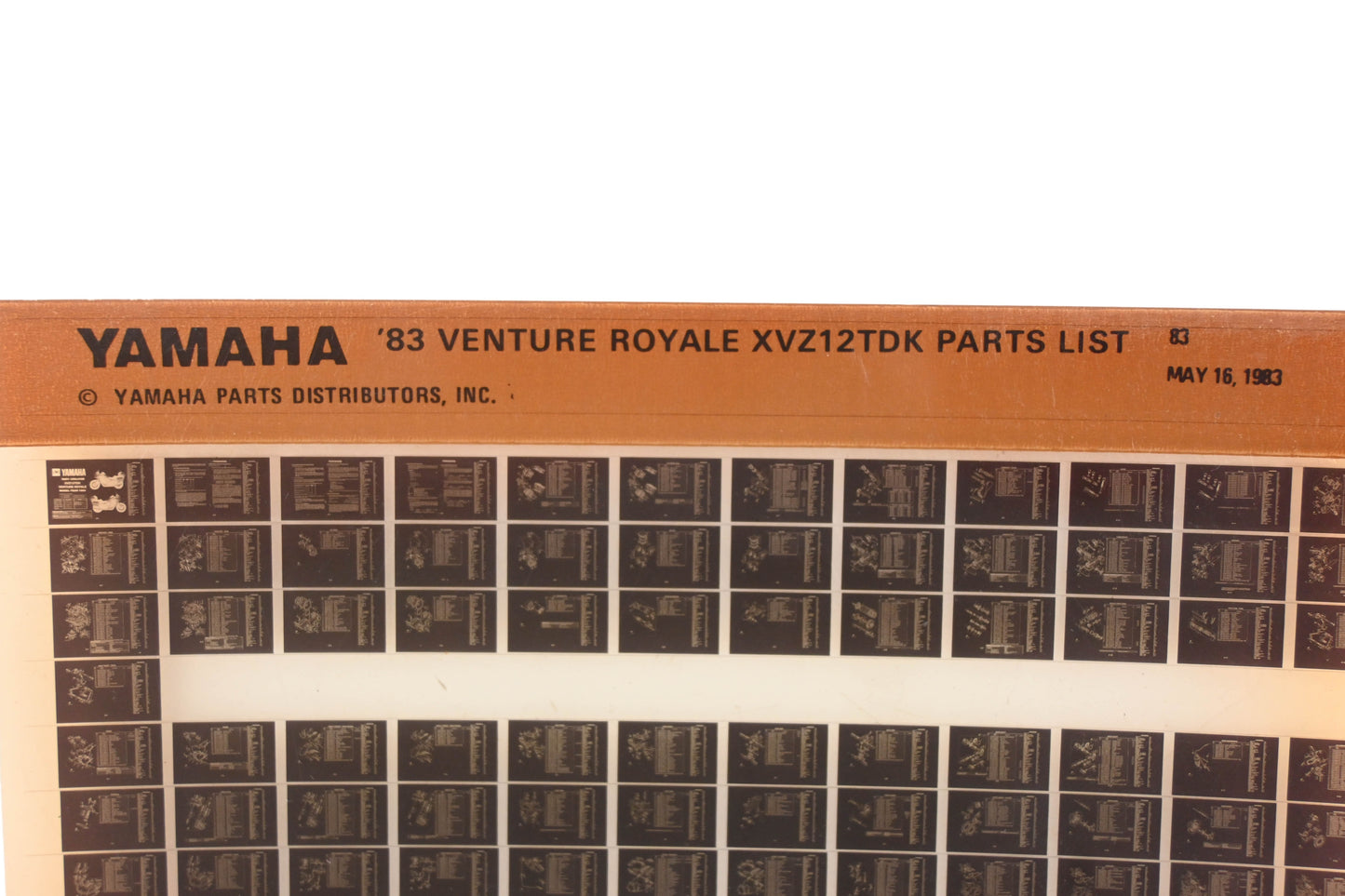 OEM Yamaha WE050-95 1983 Venture Royale XVZ12TDK Parts List Microfiche Rev:5/16/1983