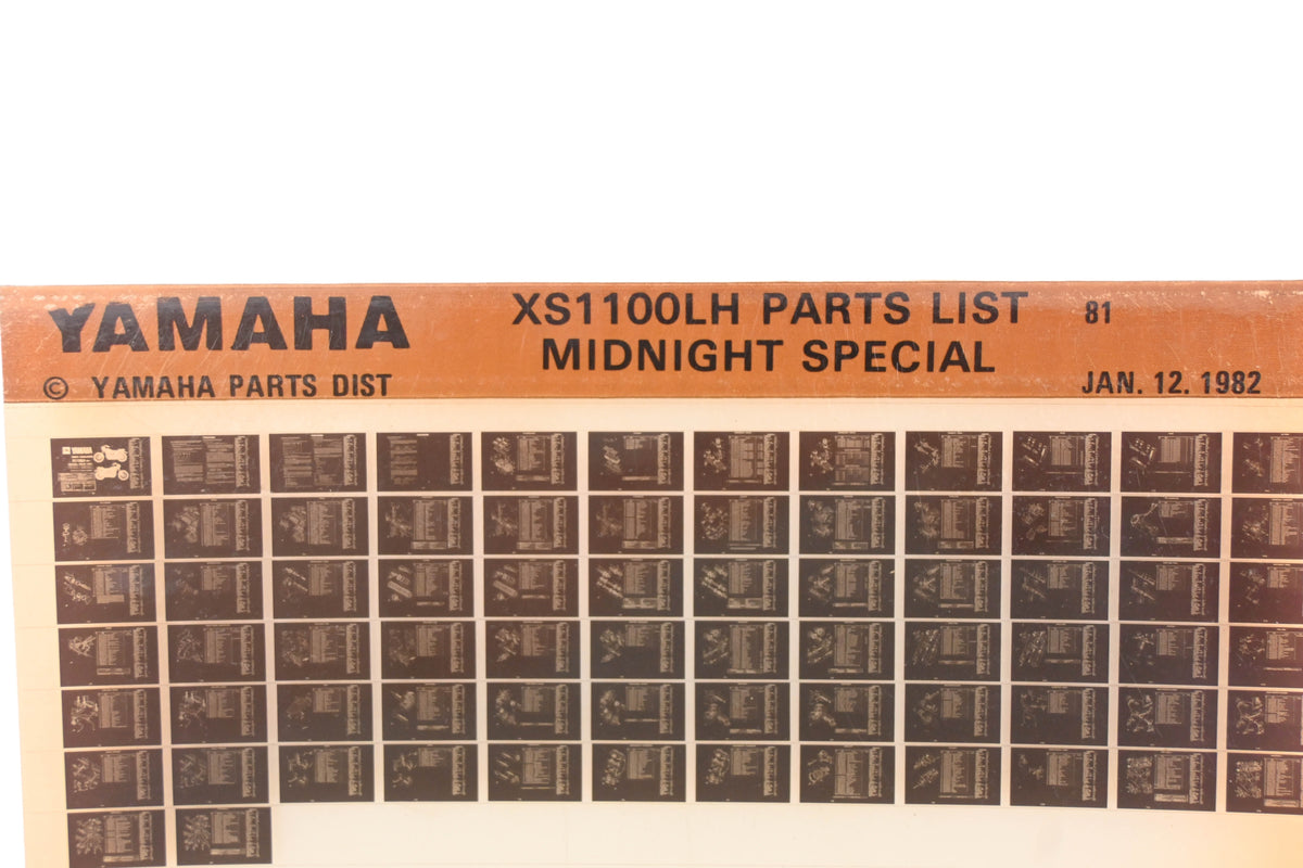OEM Yamaha WE050-103 XS1100LH Midnight Special Parts List Microfiche Rev:1/12/1982