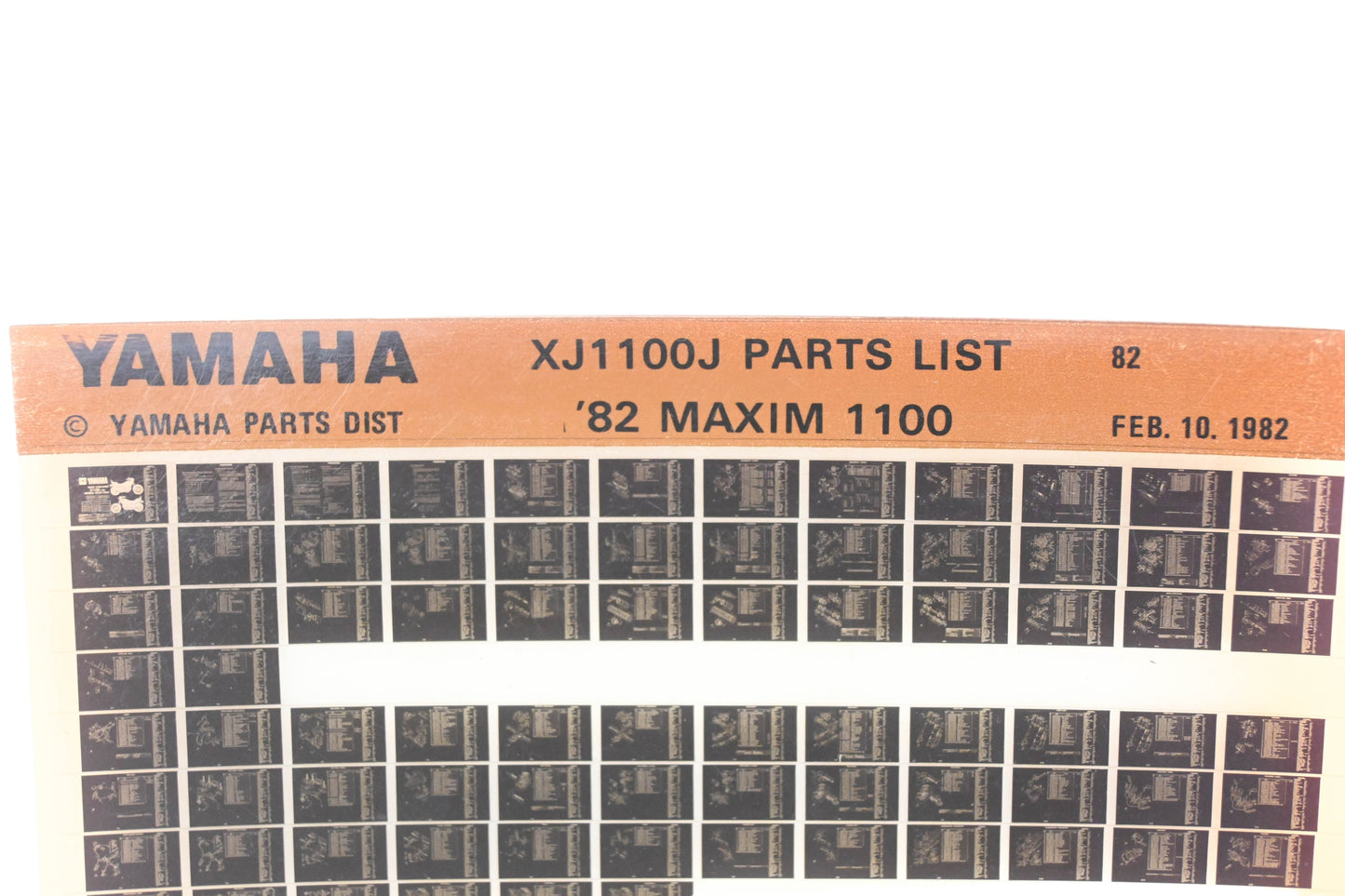 OEM Yamaha WE050-106 1982 XJ1100J Maxim 1100 Parts List Microfiche Rev:2/10/1982