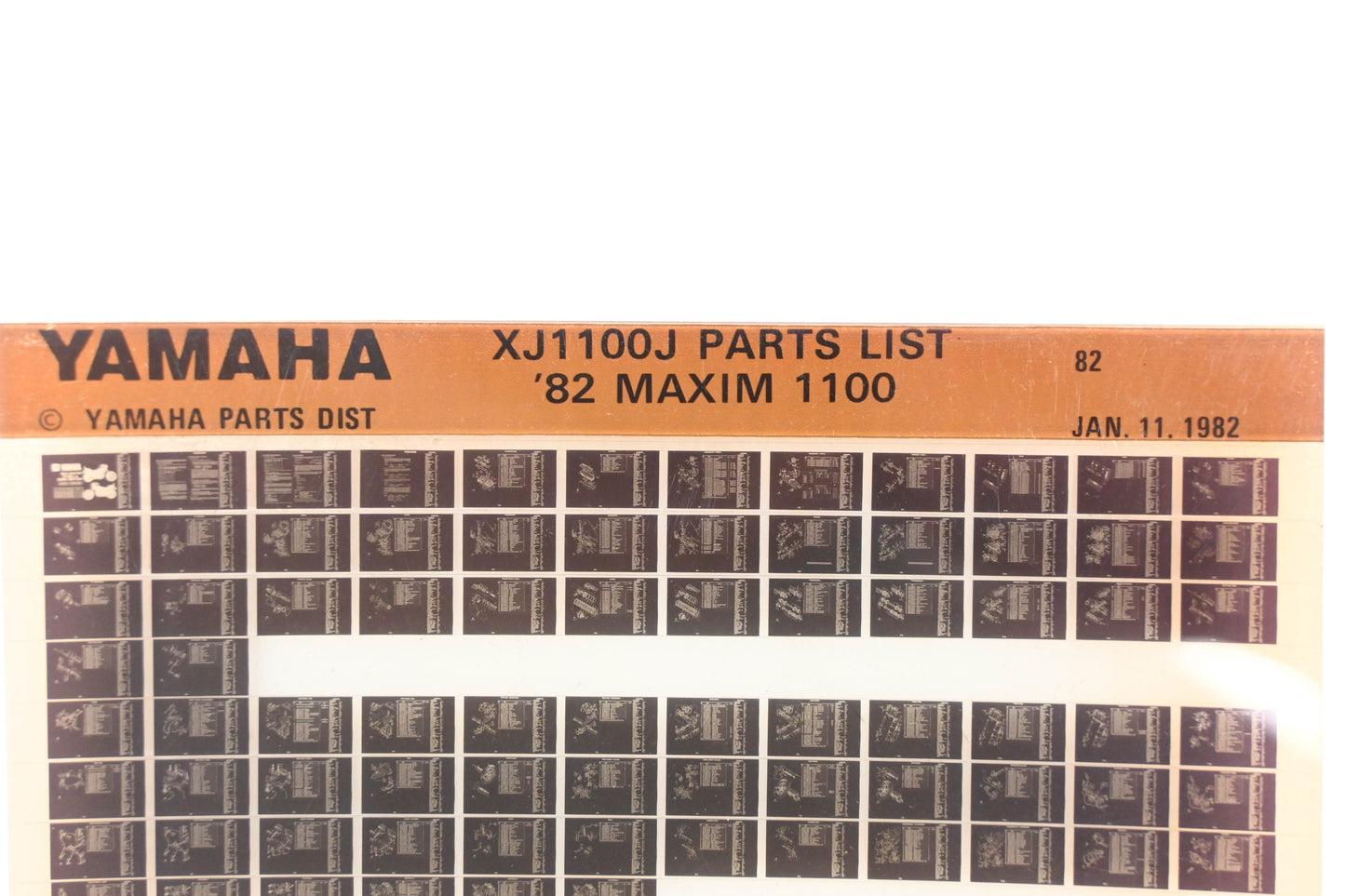 OEM Yamaha WE050-107 1982 XJ1100J Maxim 1100 Parts List Microfiche Rev:1/11/1982