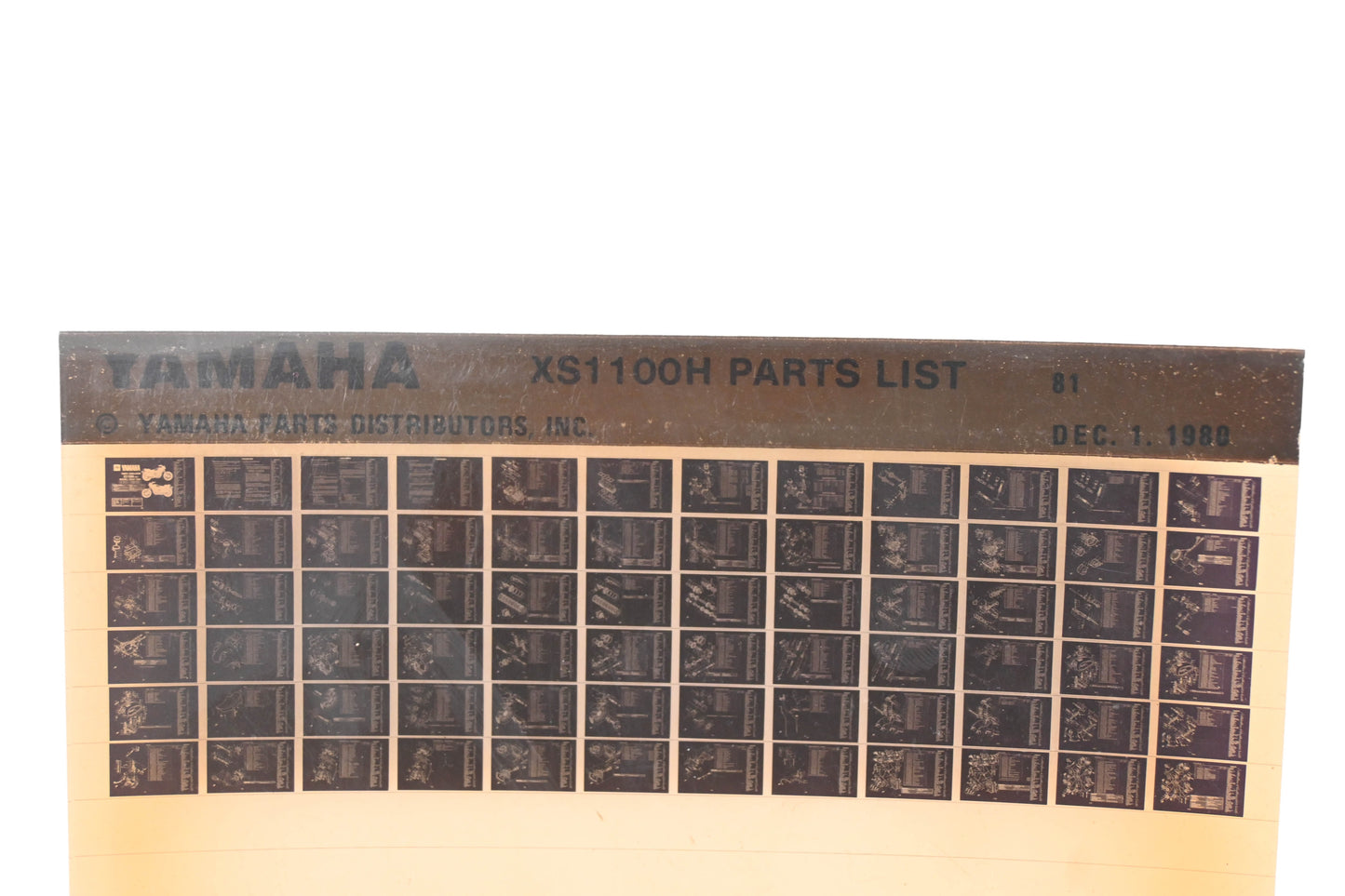 OEM Yamaha WE050-109 1981 XS1100H Parts List MicroficheRev:12/1/1980