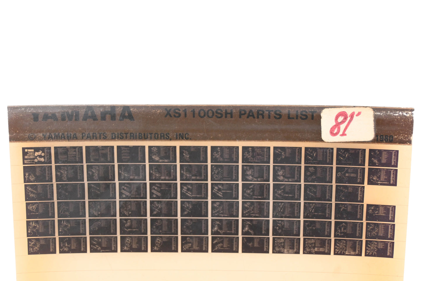 OEM Yamaha WE050-110 1981 XS1100SH Parts List Microfiche Rev:1980