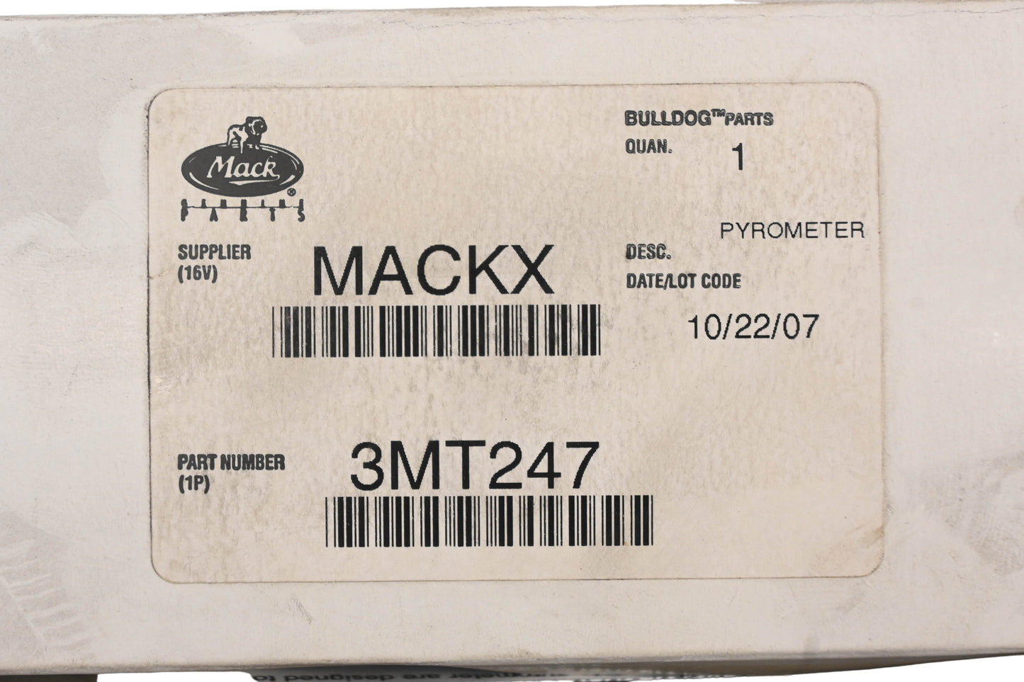 Mack 3MT247 Pyrometer Gauge Kit NOS