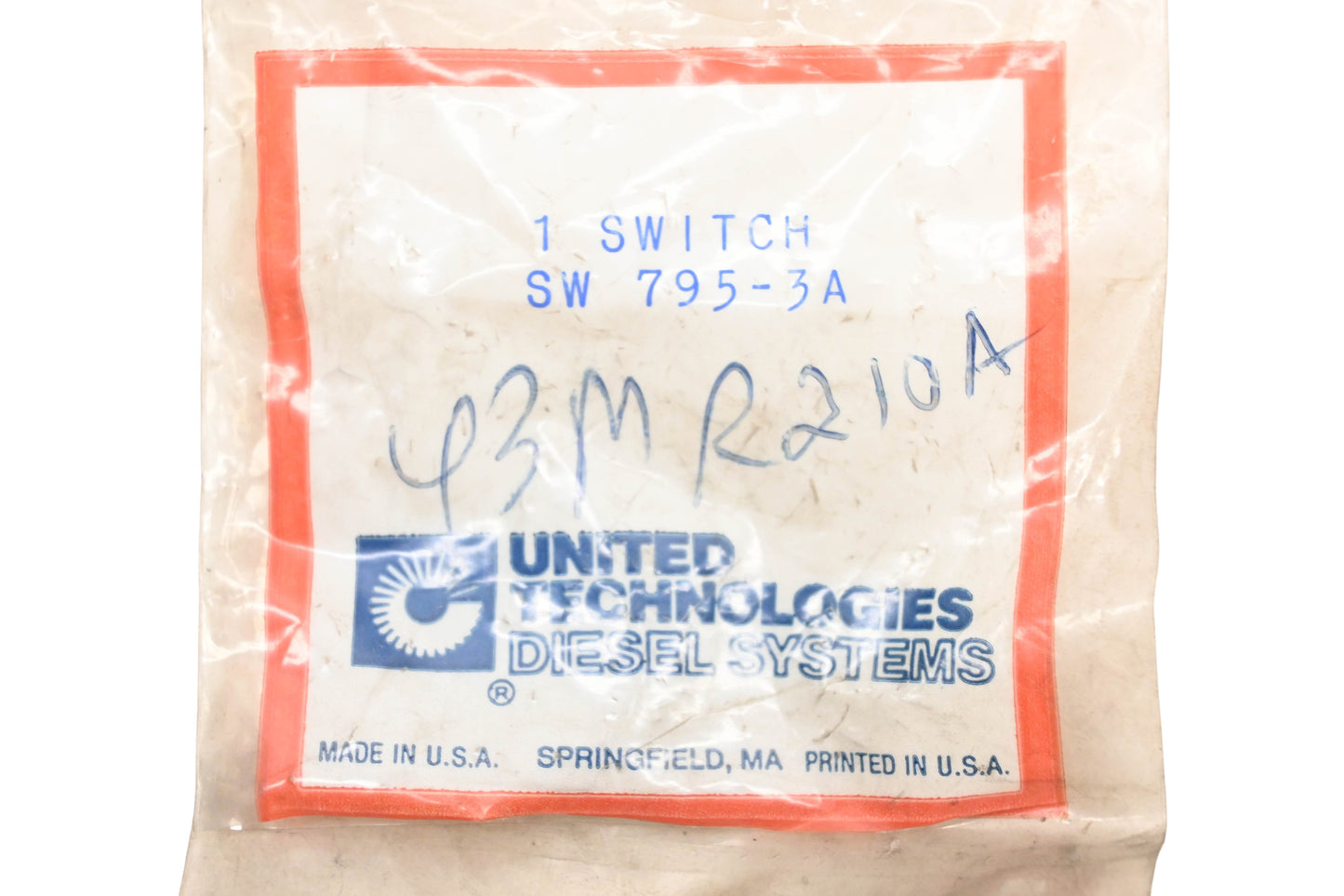 United Technologies SW795-3A, 43MR210A Injection Pump Switch NOS
