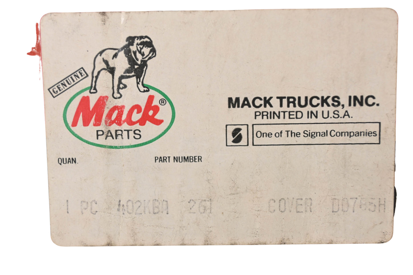 Mack 402KB261, 402KBA261 Cover With Seal NOS