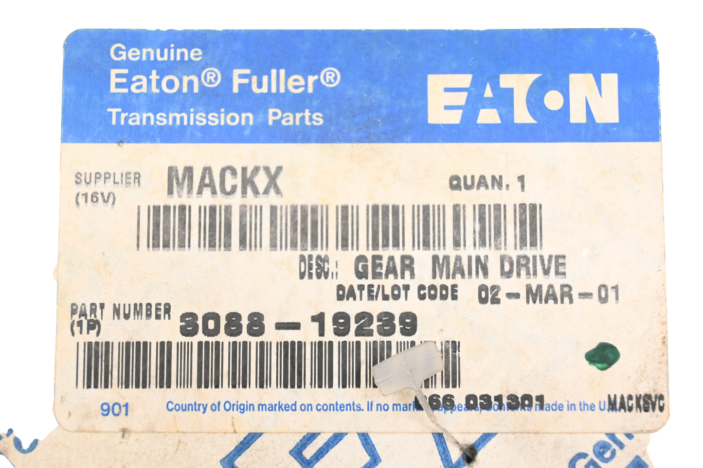 Mack 3088-19239, 19239 Eaton Fuller Transmission Main Gear NOS