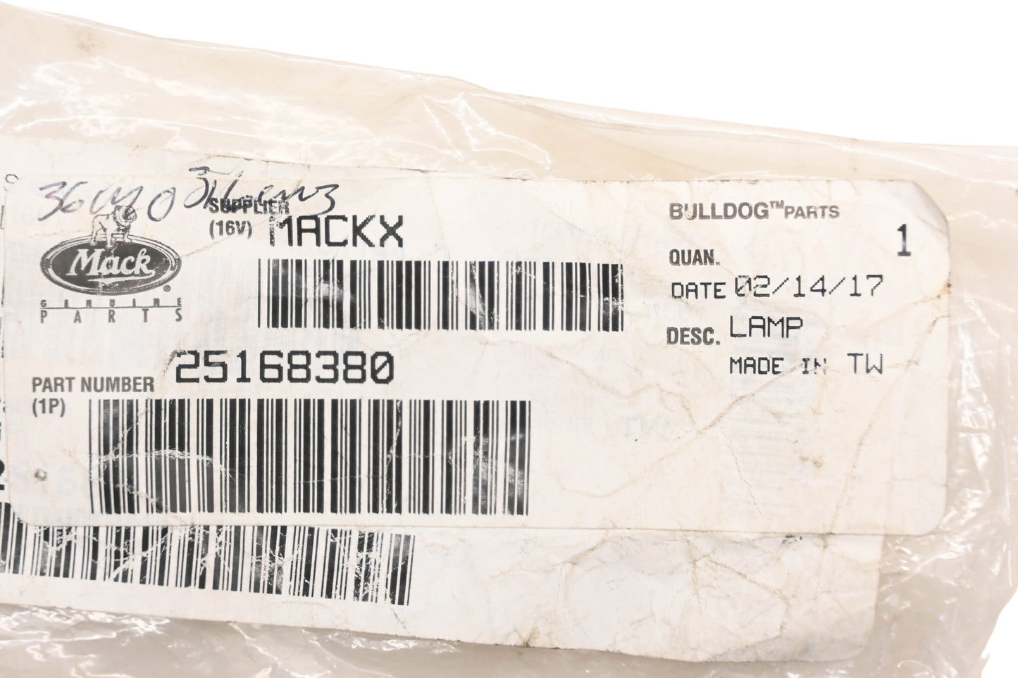 Mack 25168380 Red Parking Brake Indicator Lamp Housing NOS