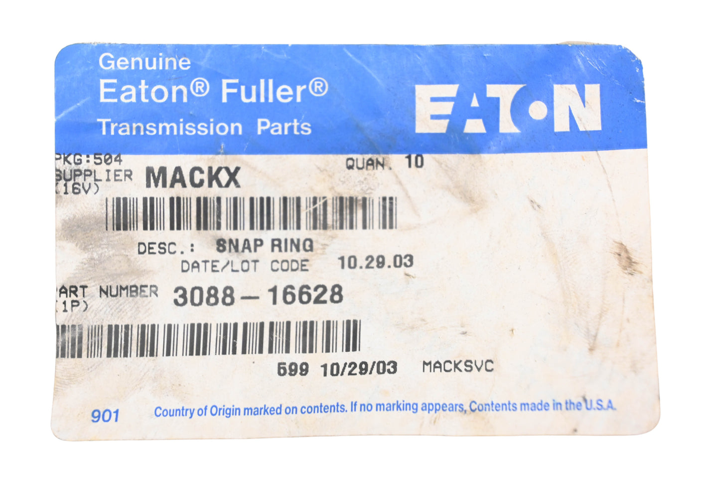 Mack 3088-16628 Snap Ring NOS