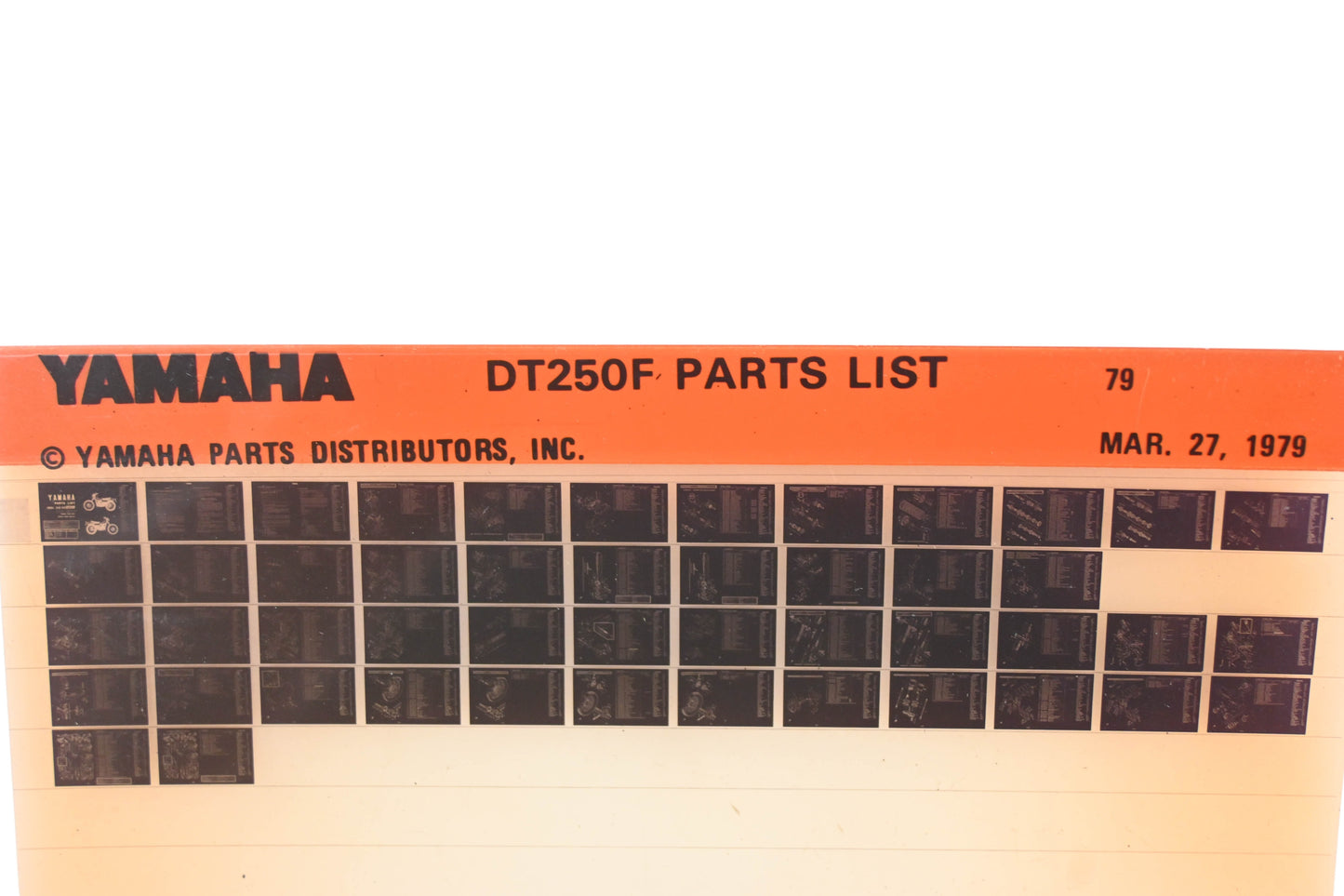 OEM Yamaha WE050-117 1979 DT250F Parts List Microfiche Rev:3/27/1979