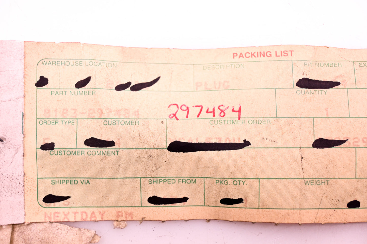 Mack 8183-297484 Plug NOS