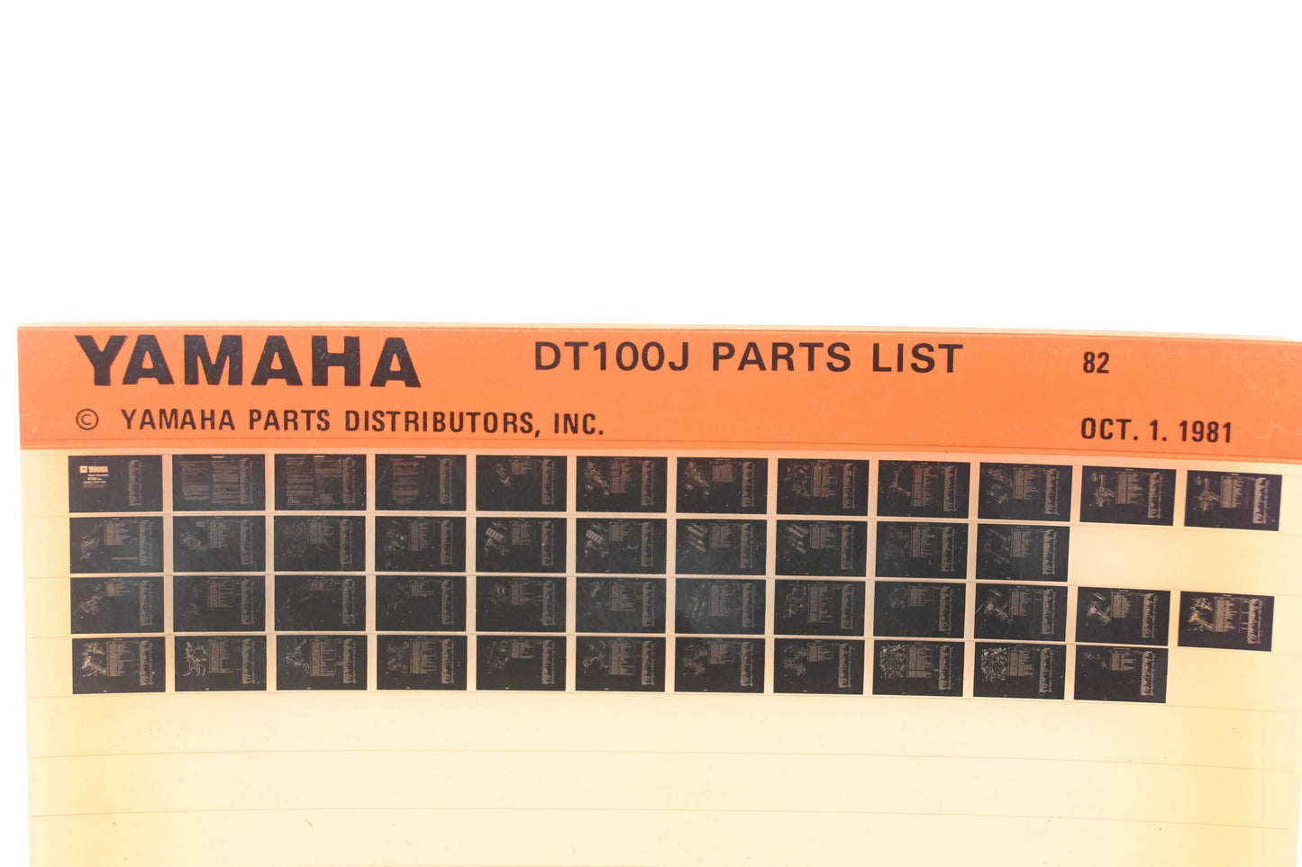 OEM Yamaha WE050-132 1982 DT100J Parts List Microfiche Rev:10/1/1981