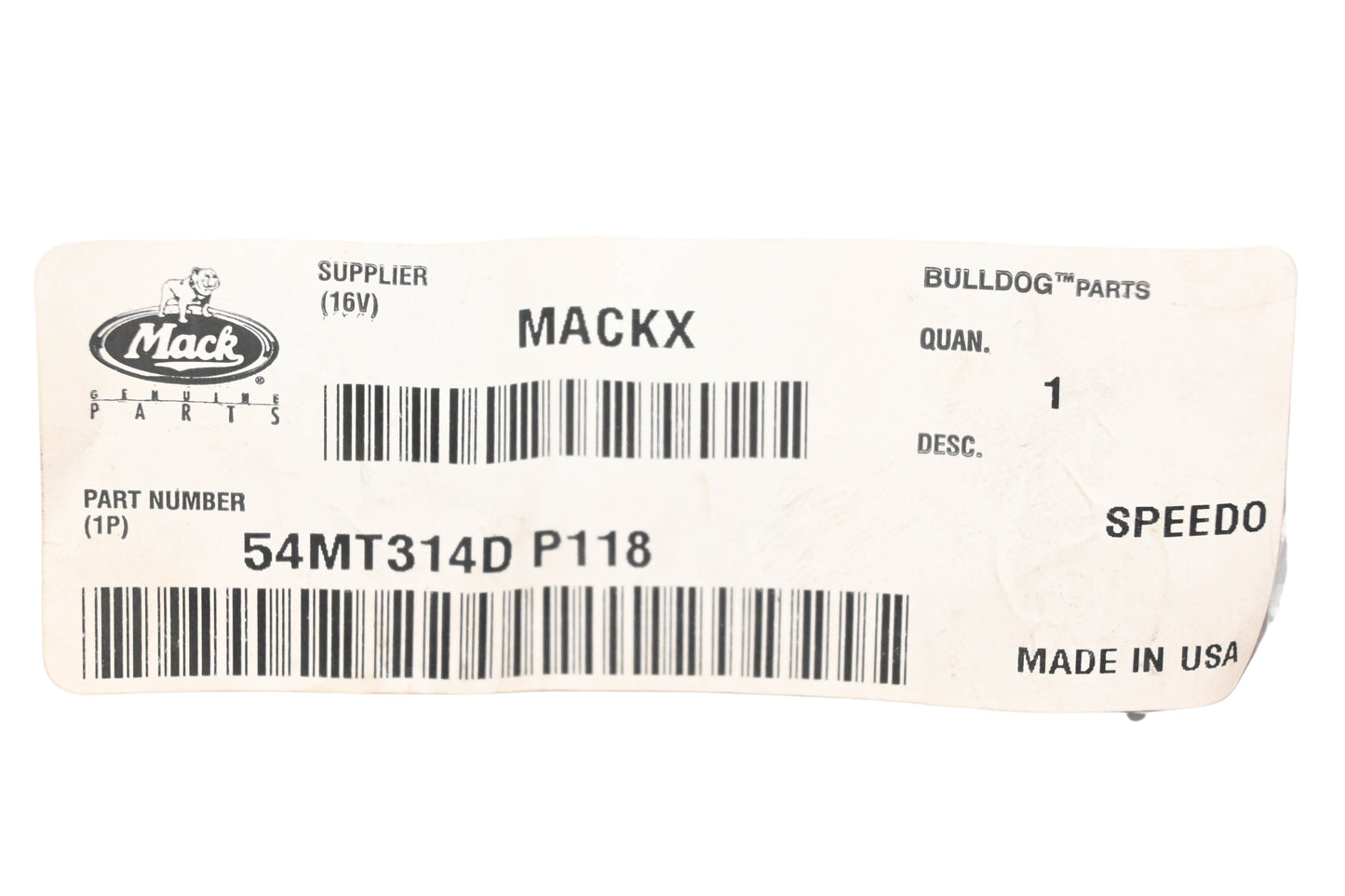 Mack 54MT314DP118, 54MT314D-P118, 25019437 Speedometer Cable Kit NOS