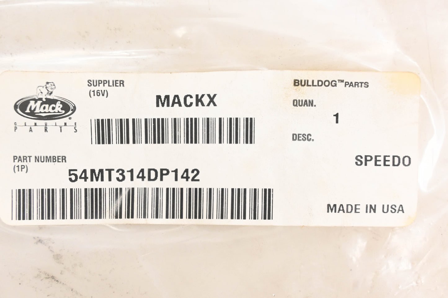 Mack 54MT314DP142, 54MT314D-P142 Speedometer Cable Kit NOS