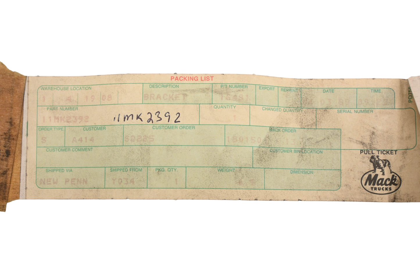 Mack 11MK2392 Bracket NOS