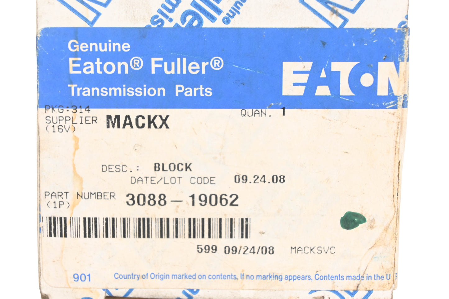 Mack 3088-19062, 19062 Eaton Fuller Shift Block NOS