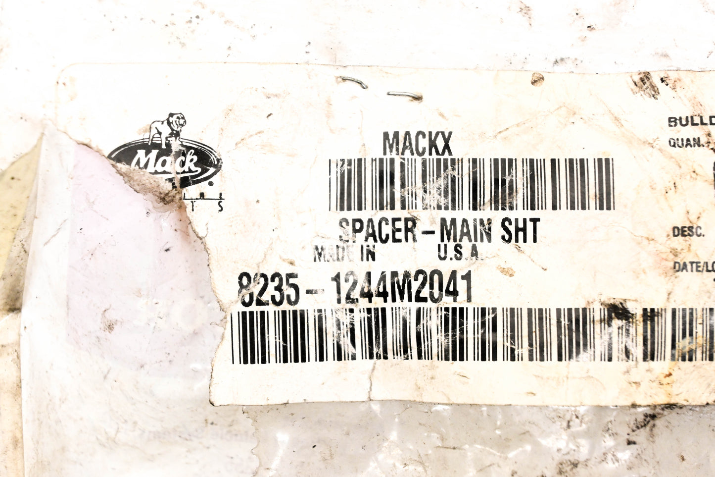 Mack 8235-1244M2041, 1244 M 2041 Meritor Mainshaft Spacer NOS