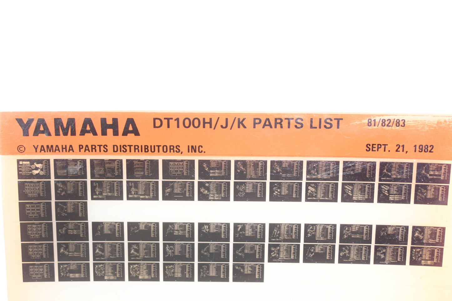OEM Yamaha XM005-118 1981-83 CT100H/J/K Parts List Microfiche Rev:9/21/1982