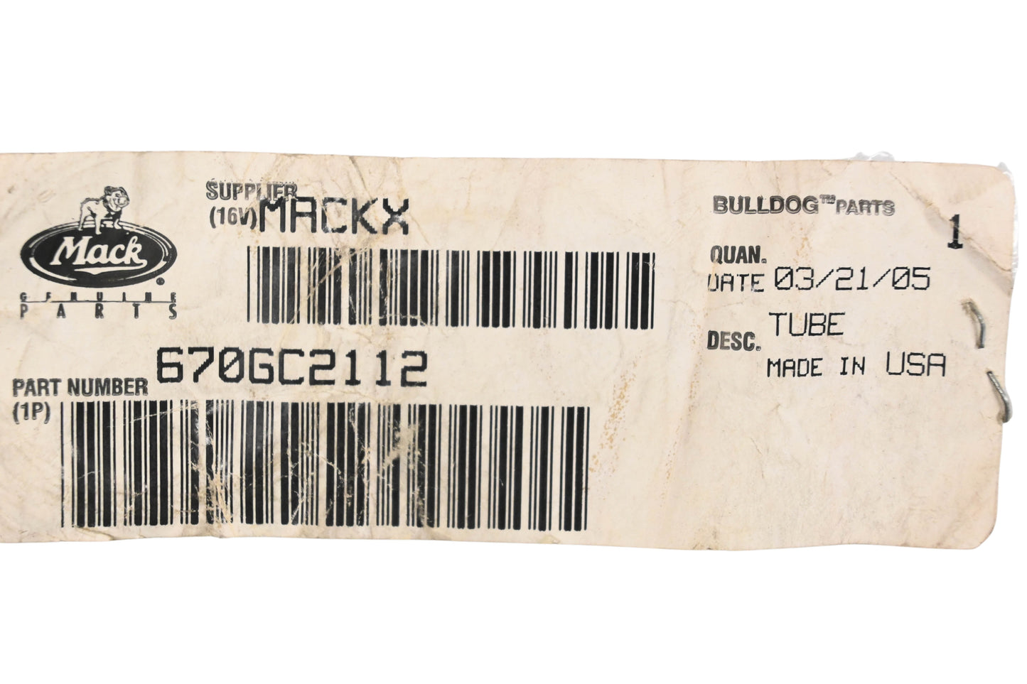 Mack 670GC2112 Tube Flange Adapter NOS