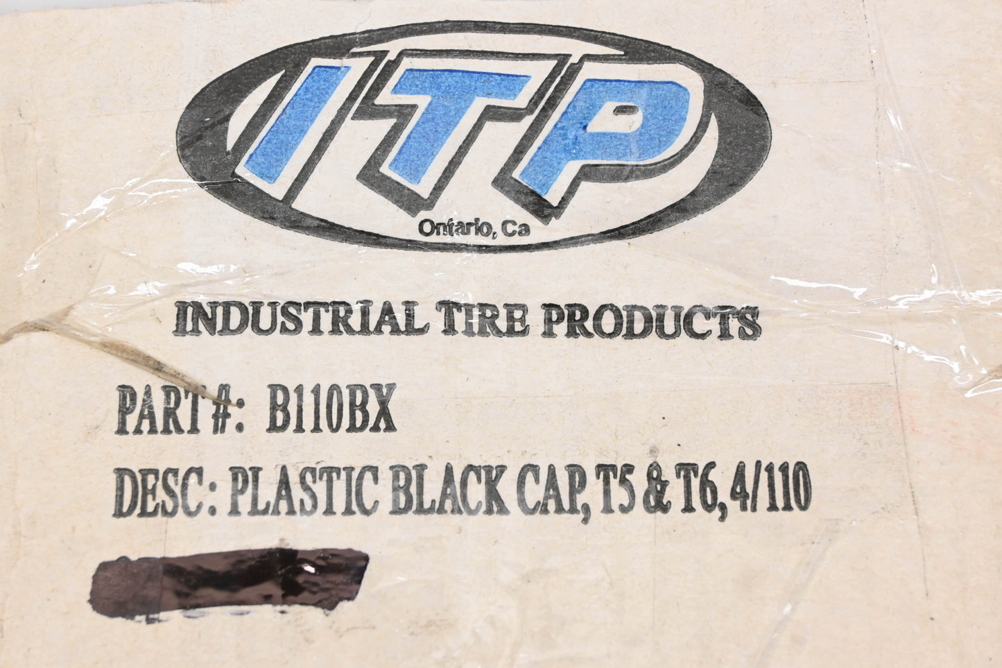 ITP B110BX Black Wheel Center Cap NOS